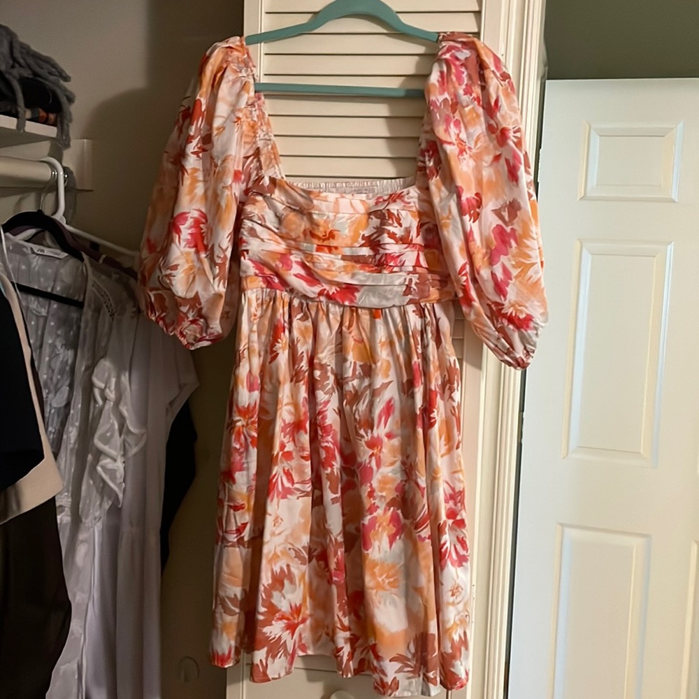 Abercrombie puff sleeve dress - colorful